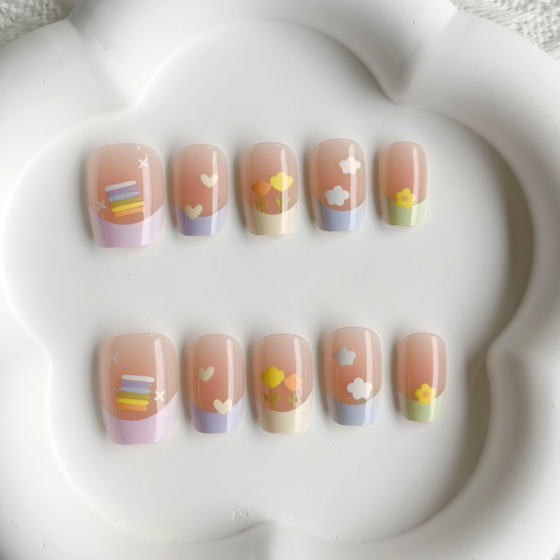Nail Art French Nails - 10 autocollants pour ongles à presser,
