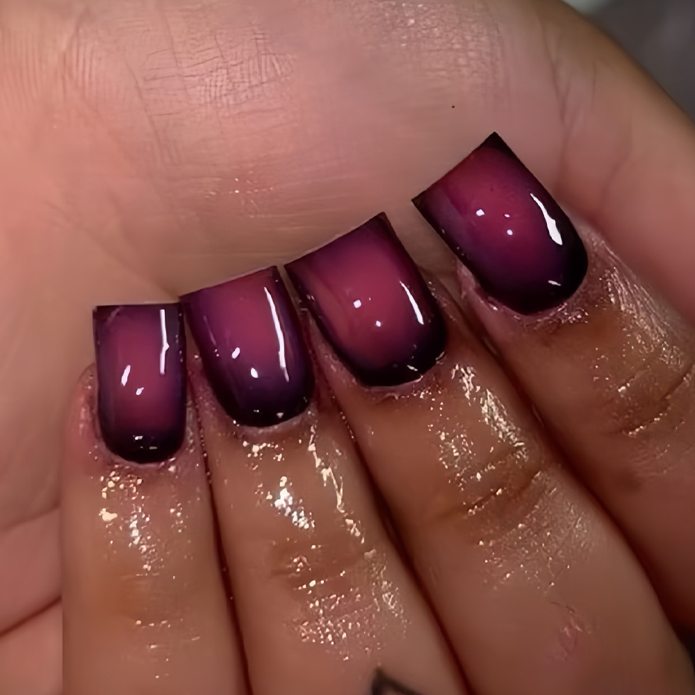 Nail Art French Nails - Faux ongles carrés courts pour femmes,