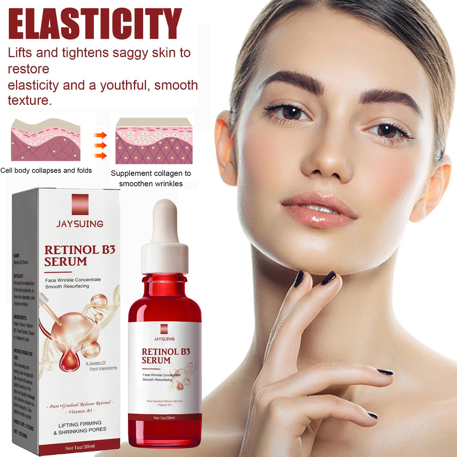 The Ordinary Serum Hyaluronic Acid - Essence anti-rides, Anti-âge, estompe les ridules,