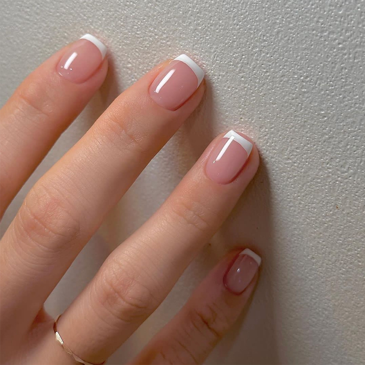 Nail Art French Nails - 24 pièces/ensemble Faux ongles courts pour
