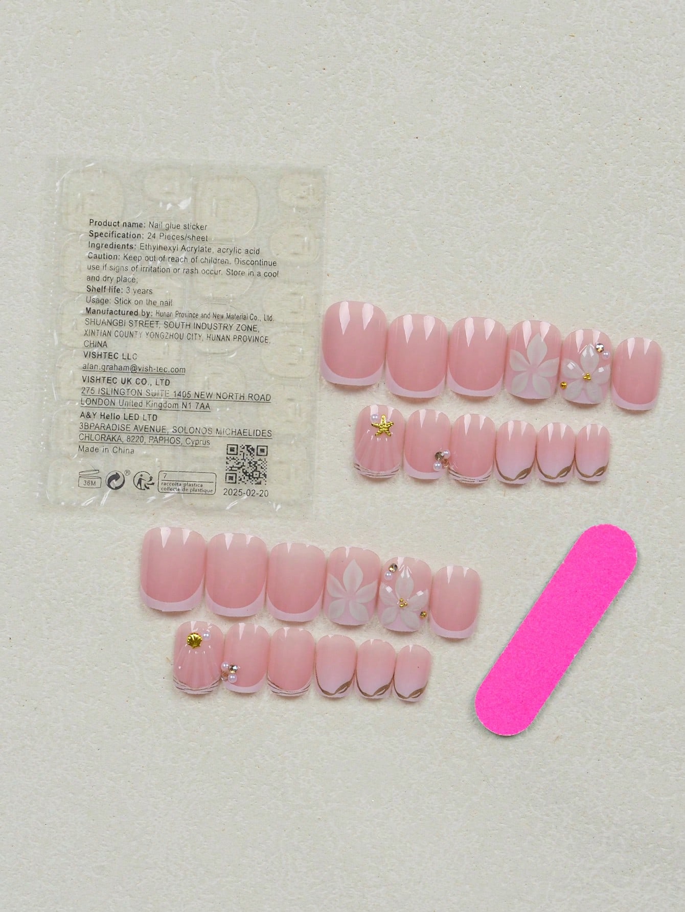 24 faux ongles carrés courts b - Nail Art French Nails avis et prix