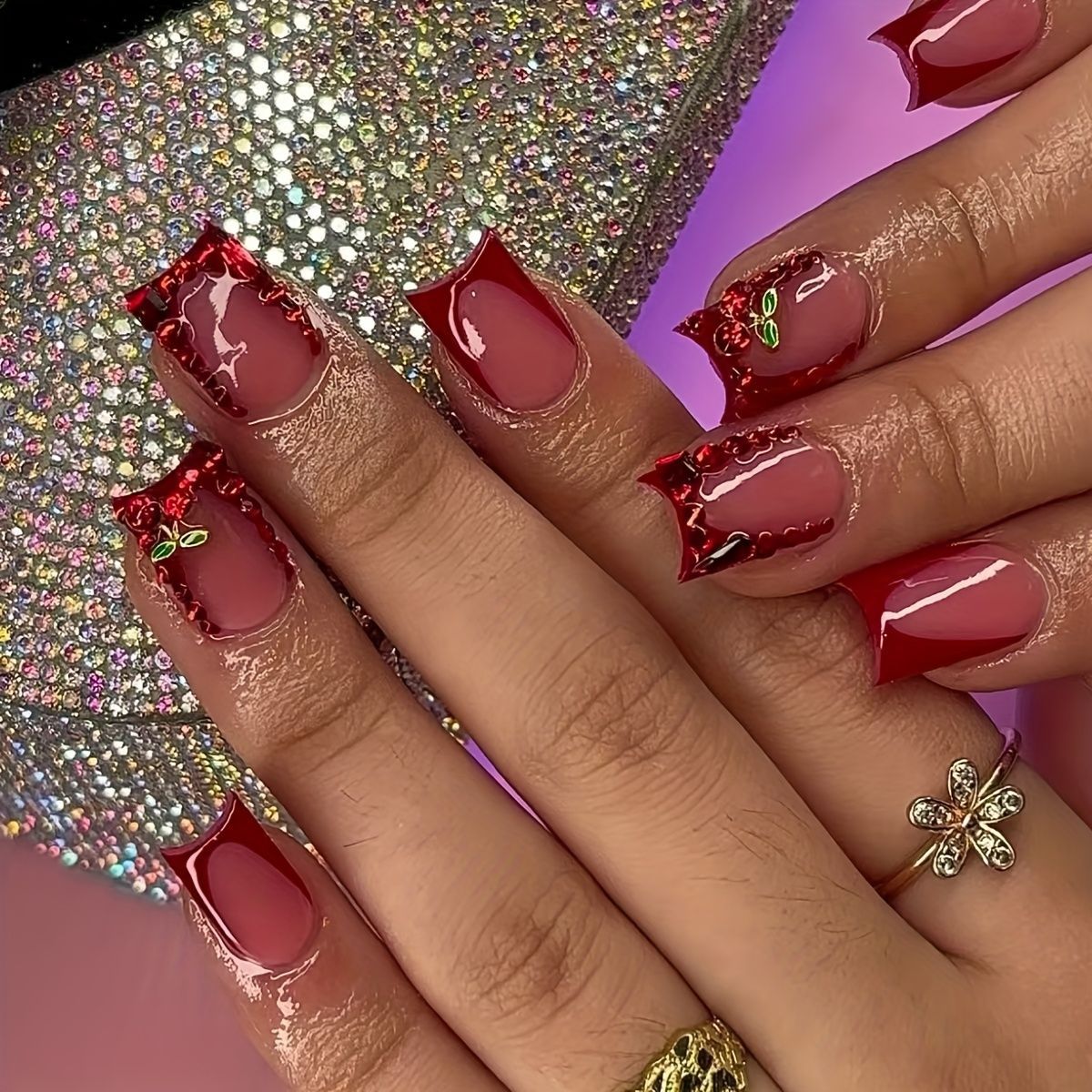 24 pièces fini faux ongles fra - Nail Art French Nails avis et prix