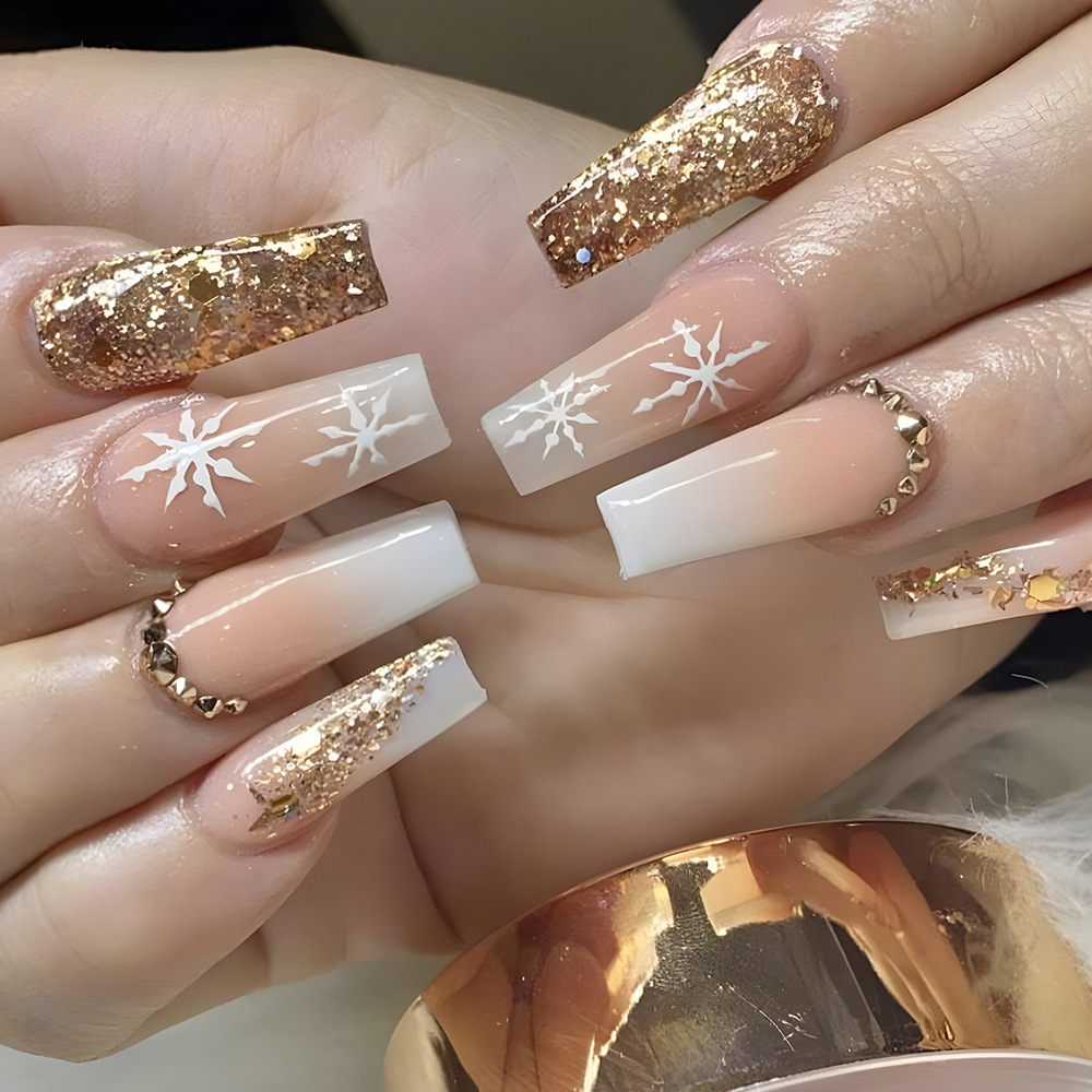 24 pièces fleur presse sur ong - Nail Art French Nails avis et prix
